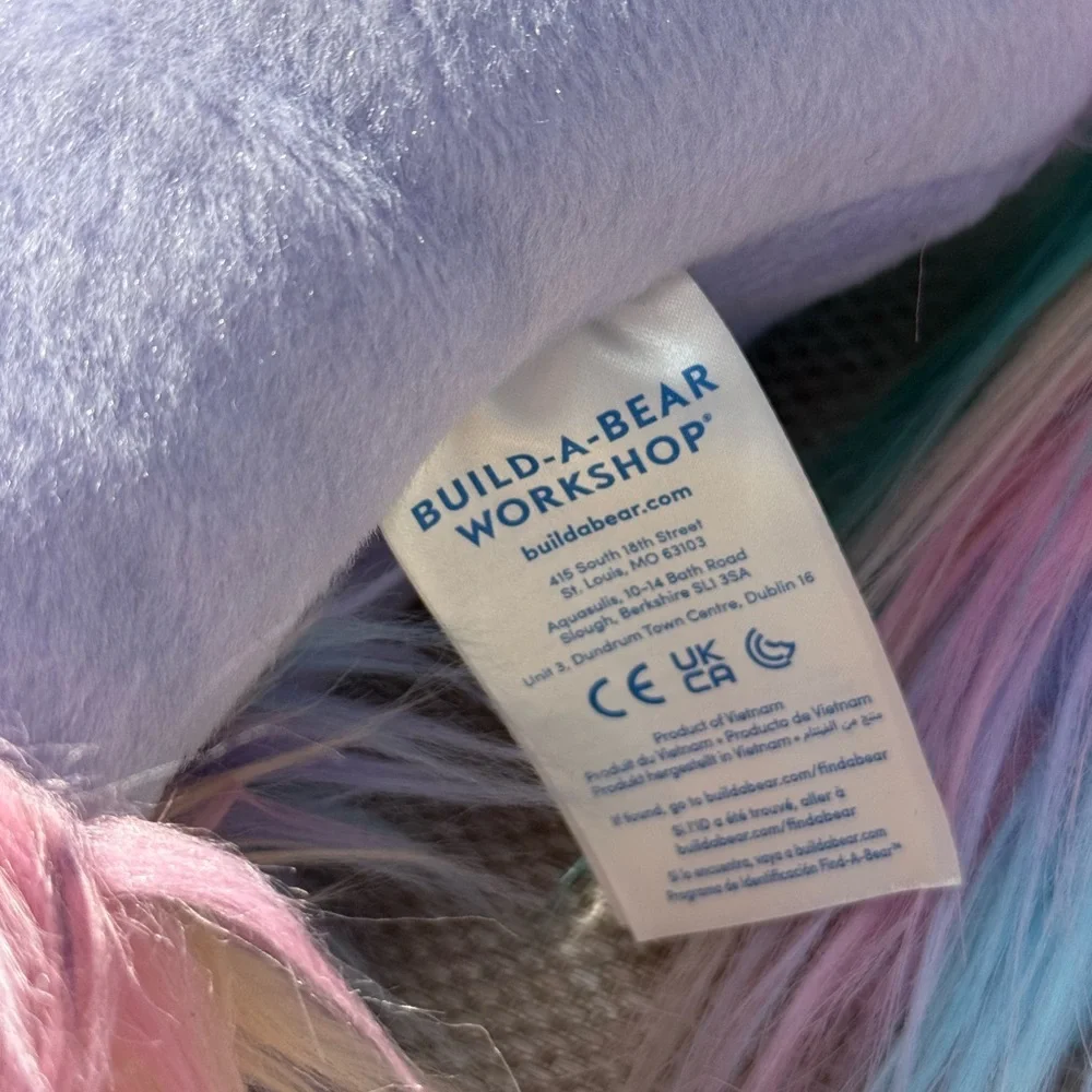 Build-A-Bear Pastel‎ Plush with Multicolor Mane Enchanted Unicorn Fairy Friend